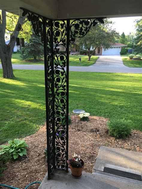 boxing in metal porch posts|trimmed front porch posts.